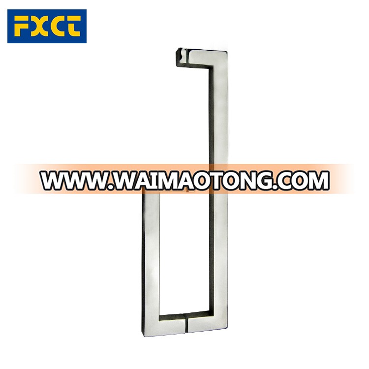 China supplier commercial 304 sus stainless steel glass door handle / Square type double side glass door pull handle